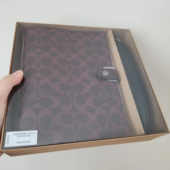 Coach Boxed Notebook And Pencil Case Set In Signature Canvas - Picture 7 of 9